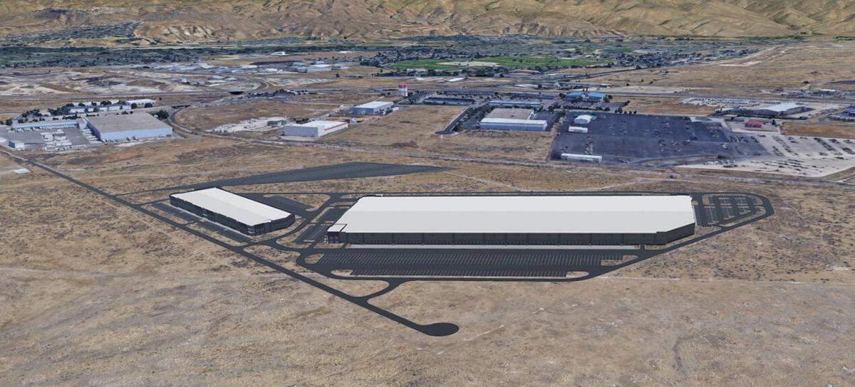 A rendering depicts the proposed Red River Logistics Center.