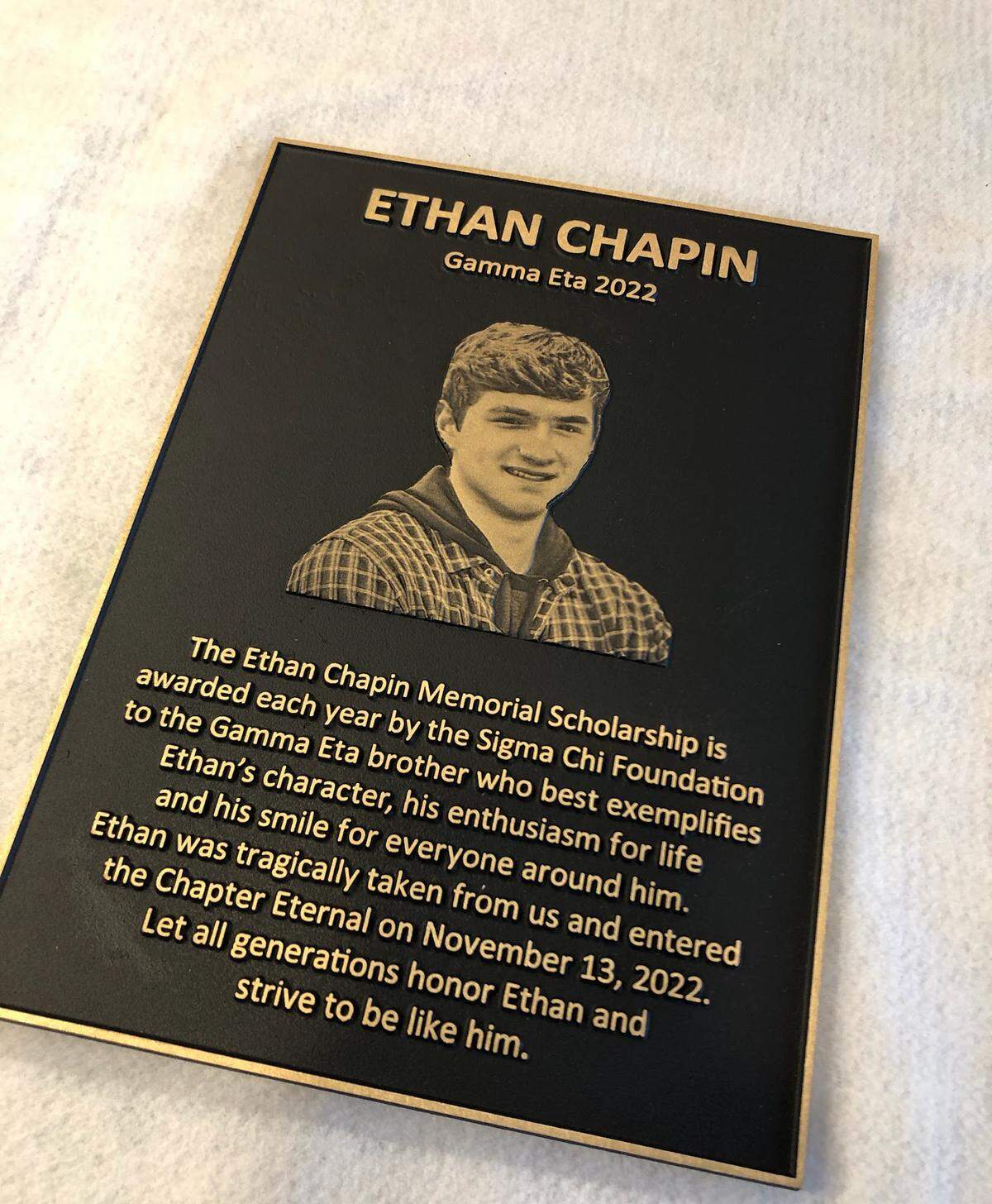 Ethan Chapin joined the Sigma Chi fraternity in his freshman year of college.