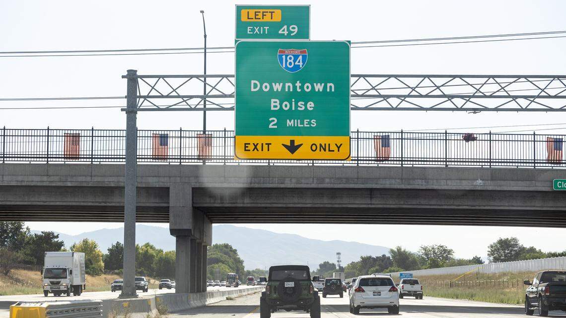 Morning commuters drive eastbound on Interstate 84 in Boise Tuesday, July 29, 2025.
