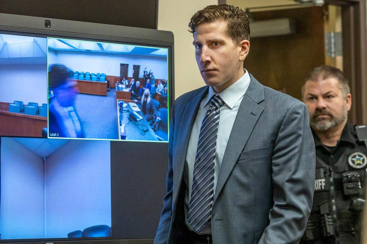 Bryan Kohberger enters the courtroom for a hearing Aug. 18 at the Latah County Courthouse in Moscow. He will turn 29 years old in the courthouse’s basement jail on Nov. 21.