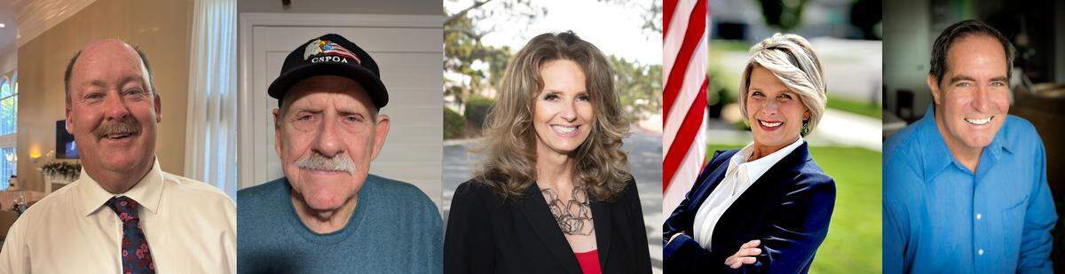 Eight candidates seek seats on the Star City Council in the 2025 November election. Five of the candidates, from left: Kevan Wheelock, Art Soukup, Liz Flower, Jennifer Ragsdale, and Bruce Wise.