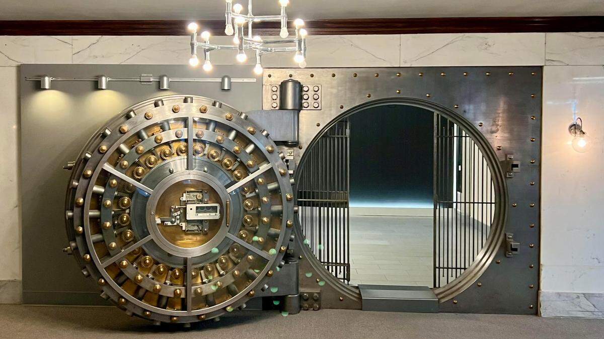 This old vault will be converted into a seating area in the center of the lounge.