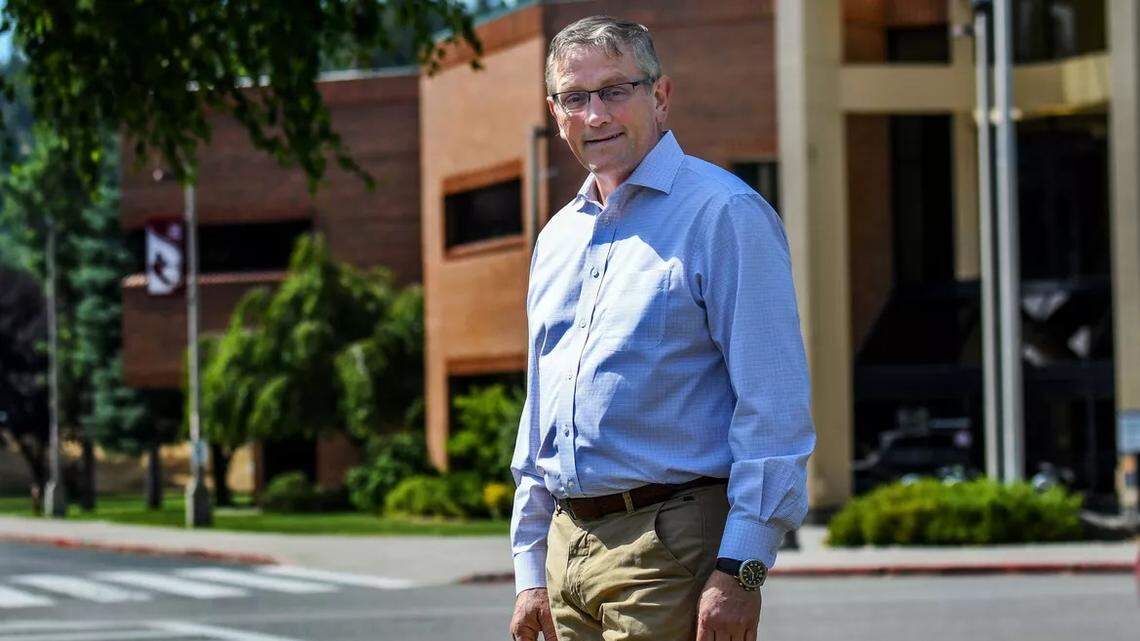 North Idaho College President Nick Swayne is photographed Thursday on campus in Coeur d’Alene.