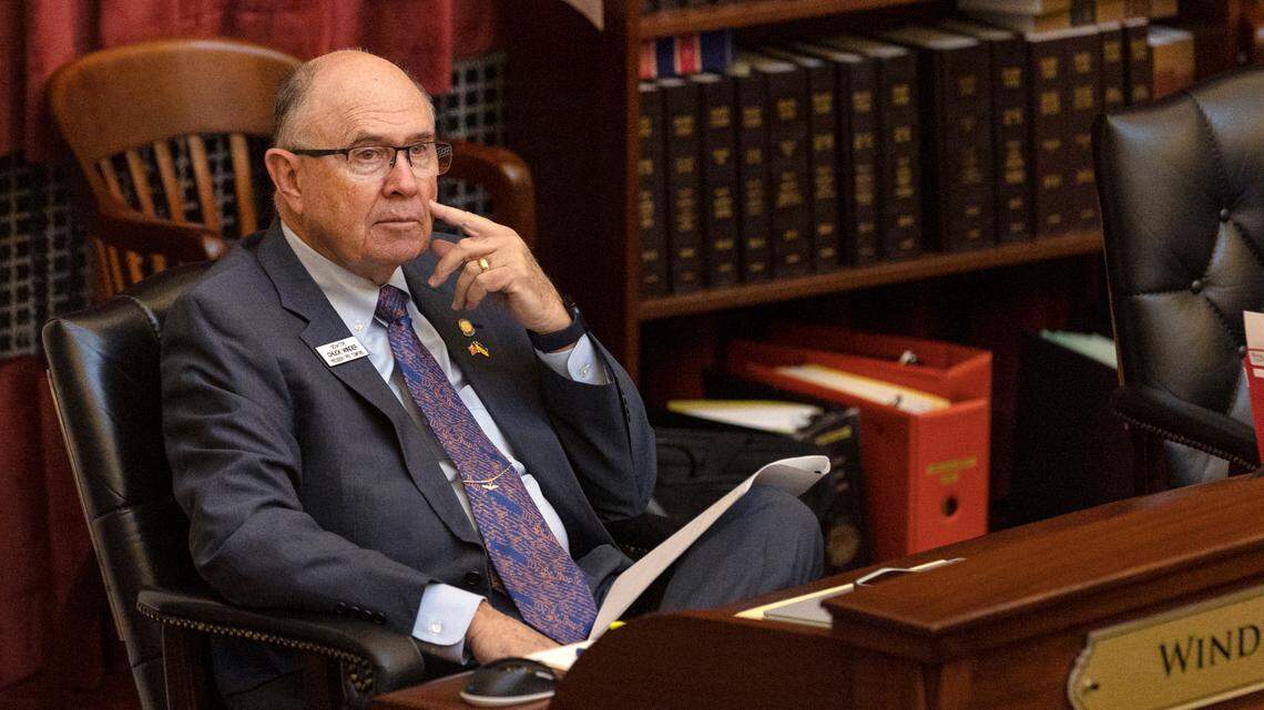 Senate President Pro Tem Chuck Winder, R-Boise, listens during a Senate session in this March file photo.