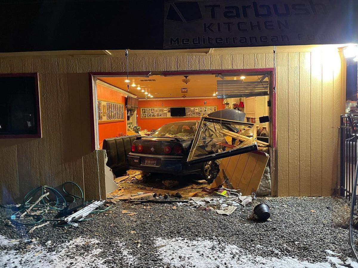 The vehicle went through the side of the building.