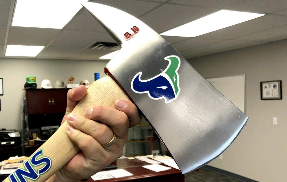 The trophy that will be awarded Friday to the winner of the Battle of the Mountains rivalry game between Mountain View and Rocky Mountain.