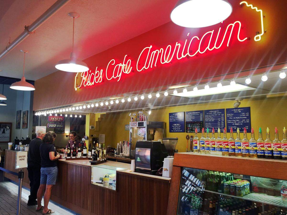 Rick’s Cafe Americain, the concessions counter at The Flicks.