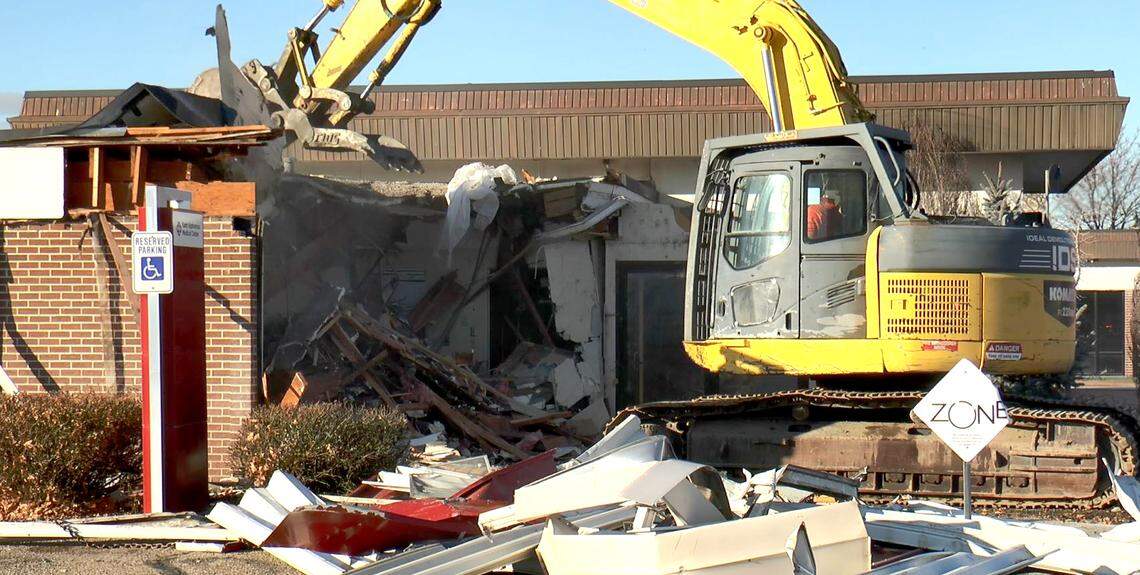 Demolition of the former Mercy Medical Center on 12th Avenue in Nampa began Dec. 19, 2019. Photo by Saint Alphonsus Communications.
