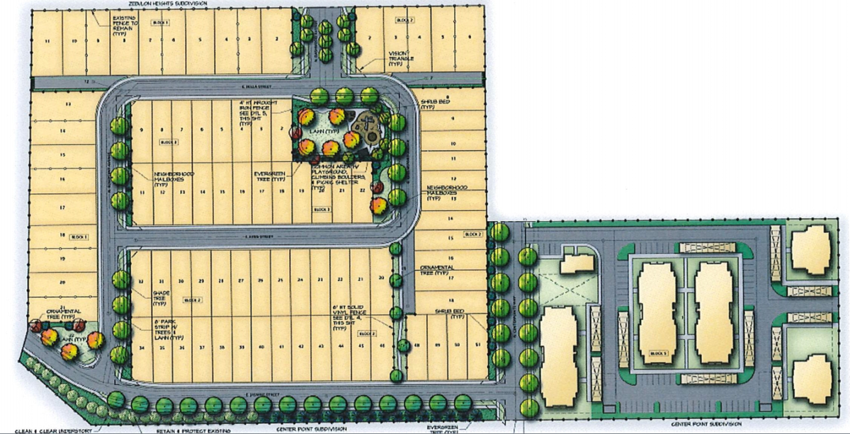 The Delano subdivision would have 85 single-family homes and a three-story multifamily complex with 96 units, as well as a half-acre park.