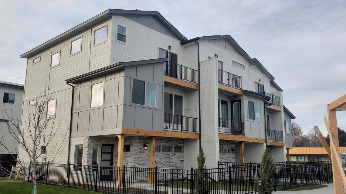 This three-story townhouse at 7755 W. Crestwood Drive, off North Glenwood Street near Capital High School, is listed for $438,900. It was recently completed and has three bedrooms, three bathrooms and an attached garage. It has 1,619 square feet.