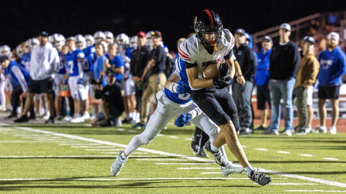 Boise wide receiver Jackson Smith scored the go-ahead touchdown for the Brave in a 28-19 win over Timberline on Friday at Dona Larsen Park in Boise.