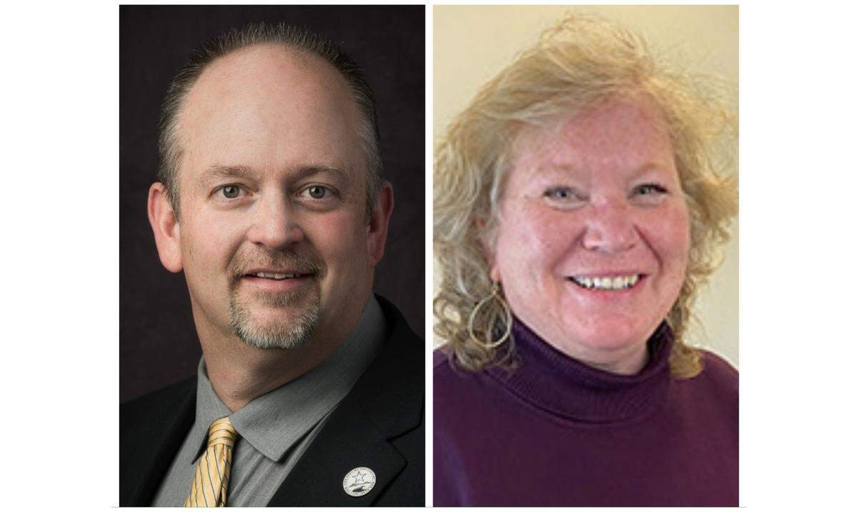 Candidates from left are Star Mayor Trevor Chadwick and Michele Miles.