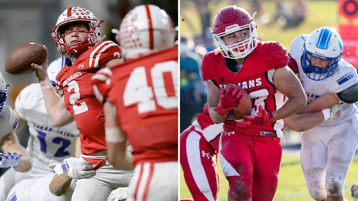 Weiser’s Brett Spencer, left, was voted the 3A SRV’s Player of the Year by the league’s coaches. Homedale’s Hayden Kincheloe was named the Offensive Player of the Year.