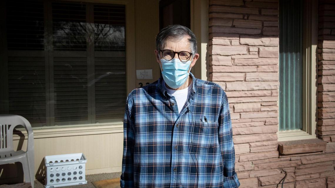 “Once you become eligible, then you start suddenly feeling the pressure of scheduling it (COVID-19 vaccination), and you realize how difficult it is,” said John Prusia, 78, in front of his Nampa home Wednesday, Feb. 10, 2021. Prusia said he was bounced from one system to the next trying to schedule his first dose of the COVID-19 vaccine after becoming eligible in the 65 and older group.