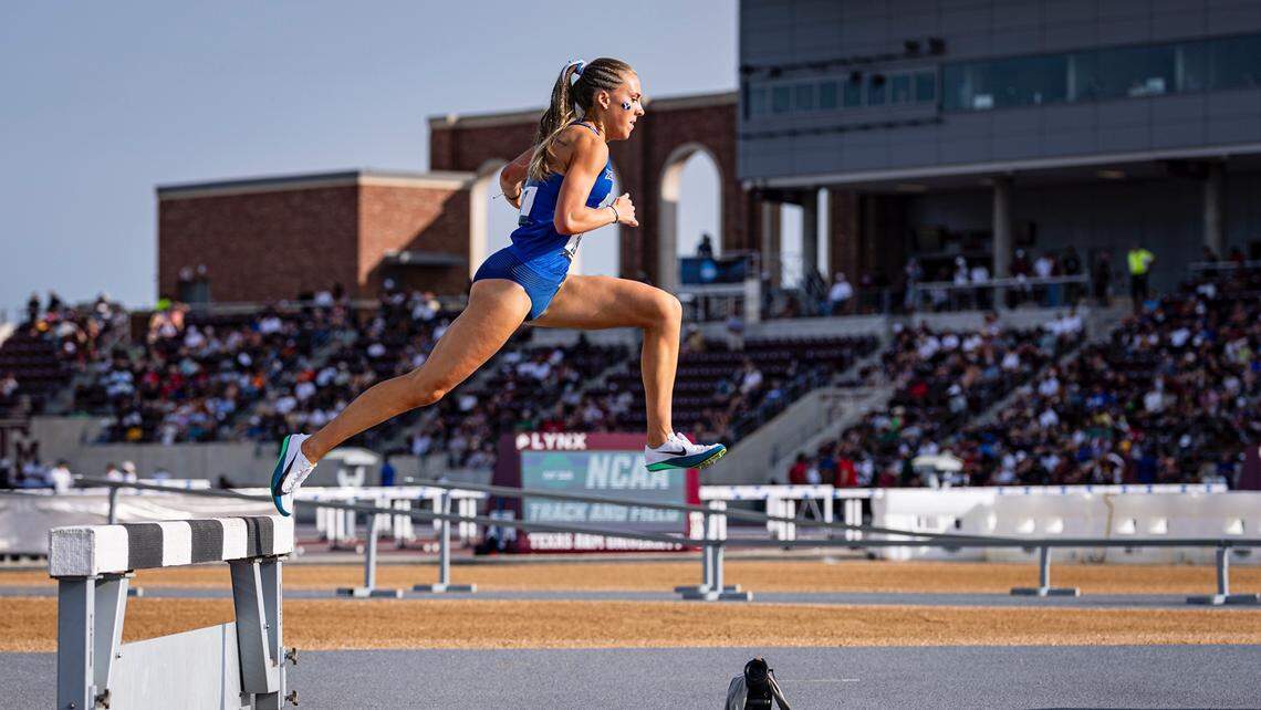 Mountain View High graduate Lexy Halladay-Lowry will represent BYU in the women’s 3,000-meter steeplechase at the 2025 NCAA track and field championships.