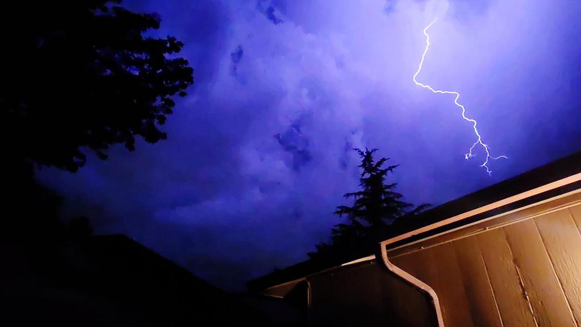 Thunder, rain and lightning rolled over Boise late Saturday night.