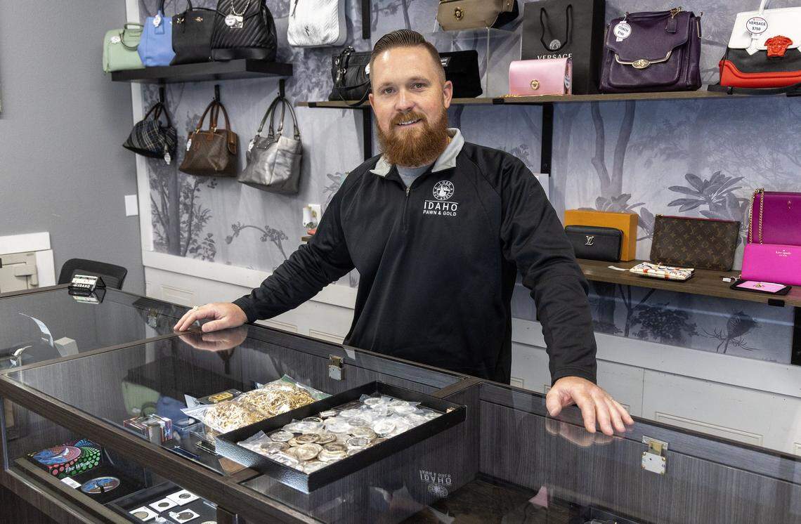 Dylan Tinklenberg, general manager, buys and sells gold at Idaho Pawn and Gold in Meridian.