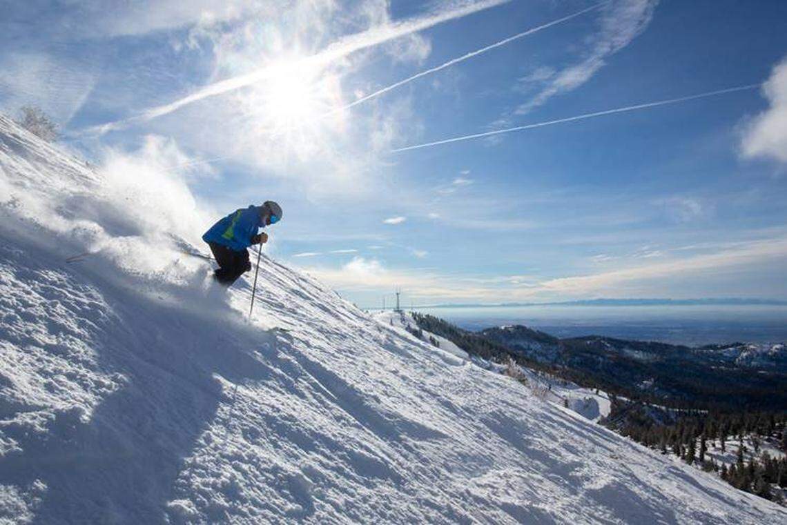 General Manager Brad Wilson takes a run at Bogus Basin.