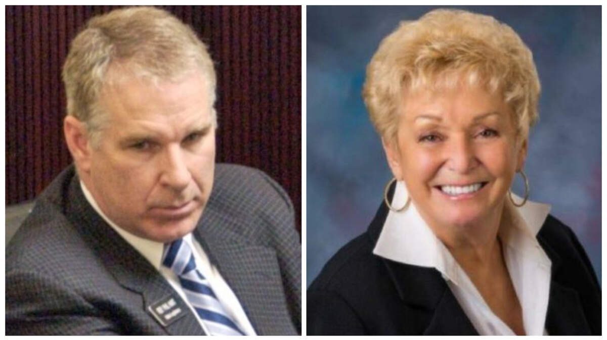 Former Reps. Phil Hart, left, and Kathy Sims.