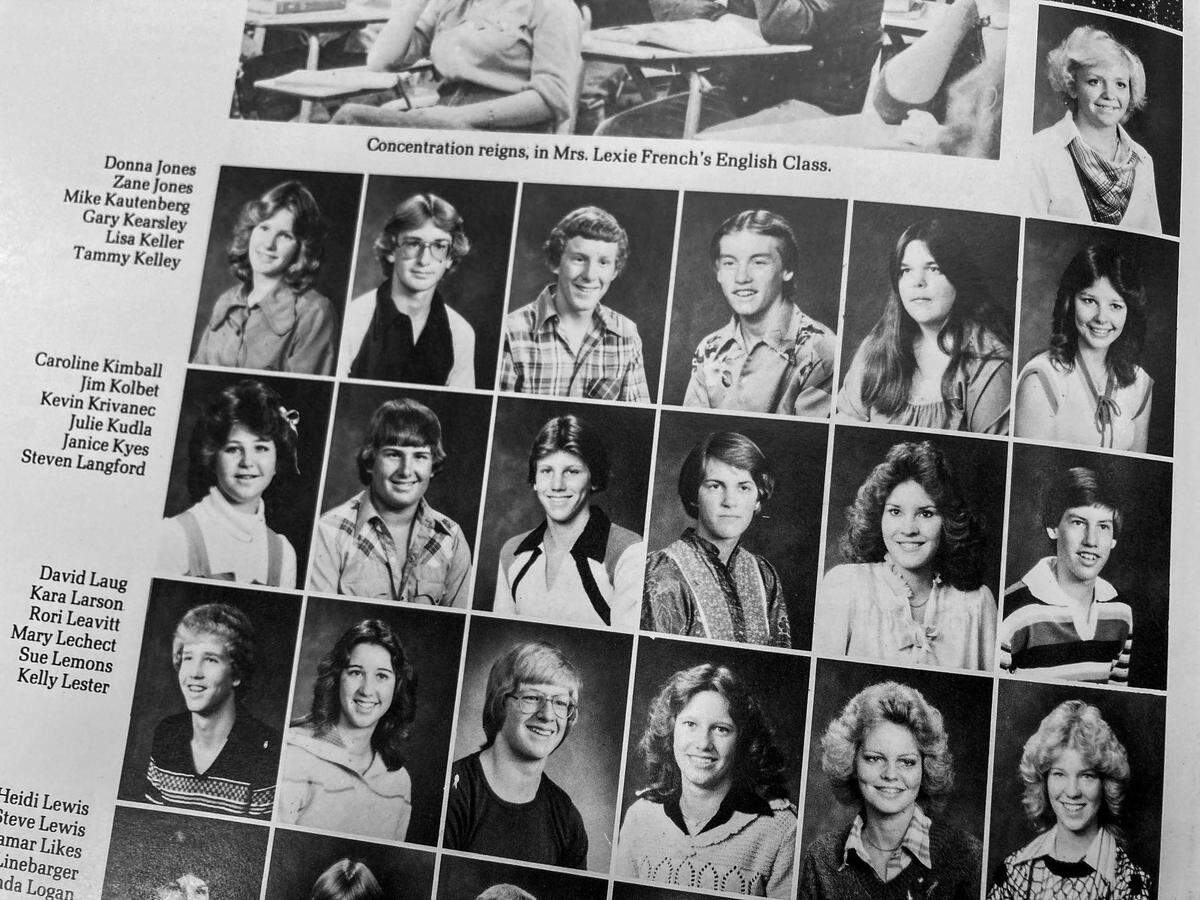 Idaho Lt. Gov. Janice McGeachin (then Kyes), lower right, appears in her sophomore year portrait in the 1979 yearbook for Skyline High School, located in Idaho Falls. During her time at Skyline High, McGeachin was a member of the school’s choreographed drill team, involved in student council and also voted homecoming royalty.