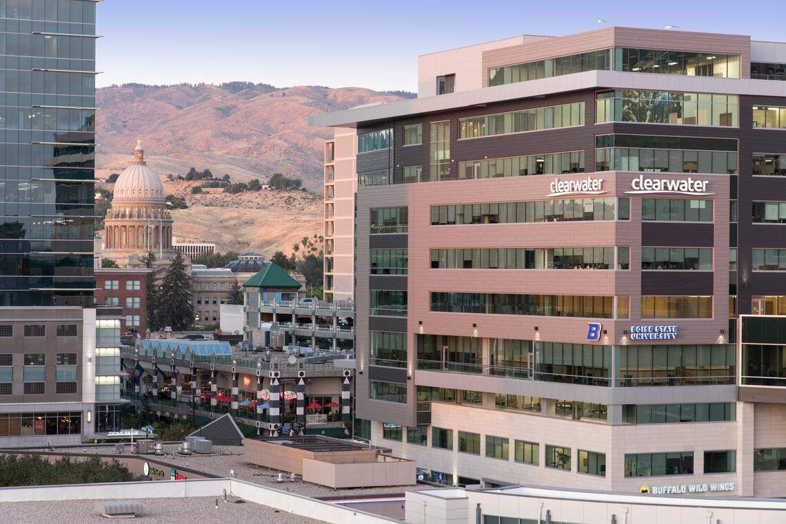 Clearwater Analytics’ headquarters in the City Center Plaza in Downtown Boise. Clearwater provides automated investment accounting and reporting for banks and other companies.