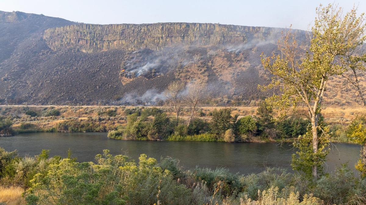 The Plex Fire burns near Diversion Dam in Boise.