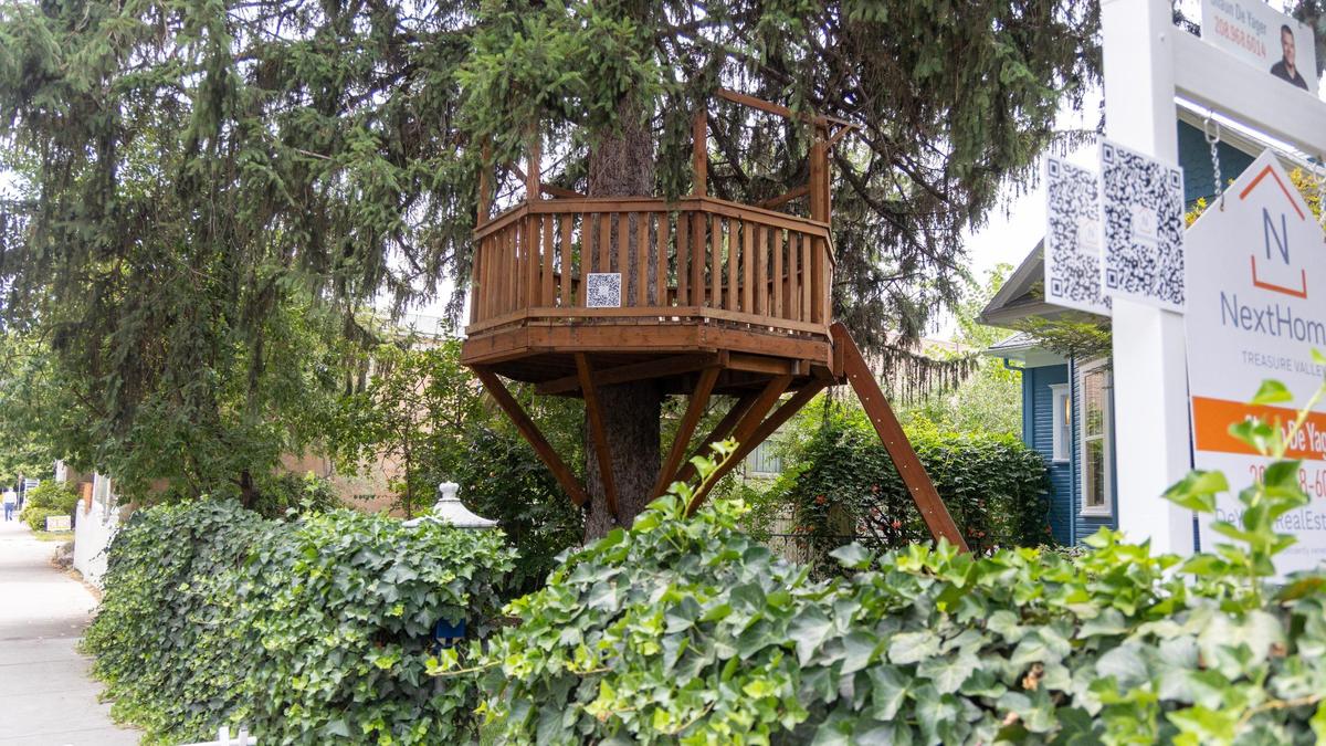 The treehouse in the yard of the home at 1419 N. 13th St. in Boise.
