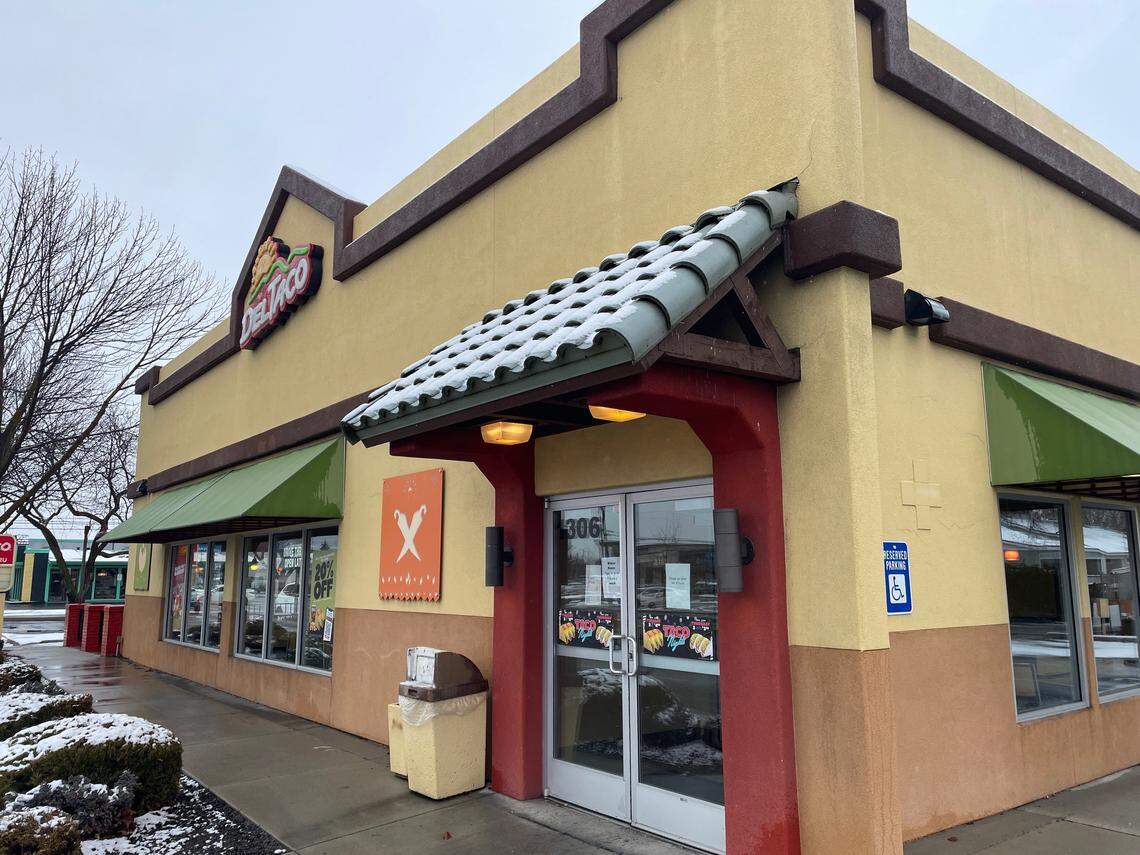 Del Taco on Broadway remained closed Monday morning, but it reopened in time for lunch.