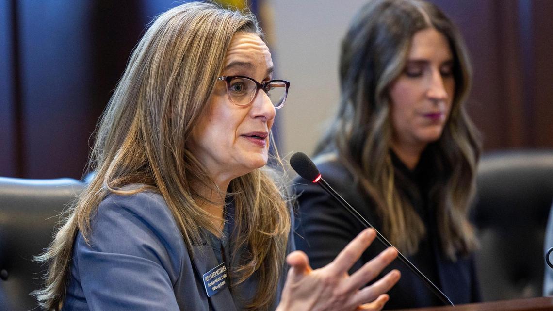 “We can’t let things slide anymore. We’ve lost too much already, and we need to work to get our freedoms back,” said Idaho Democratic Party Chairwoman Lauren Necochea, seen here during the 2024 legislative session.