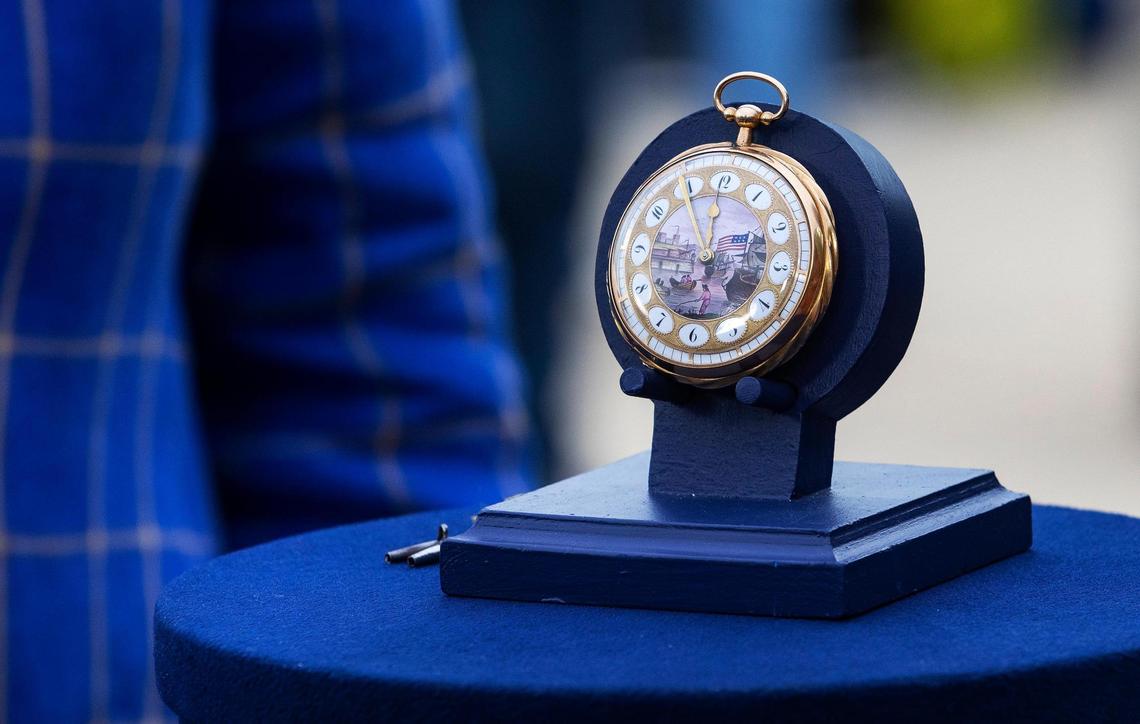 This watch, owned by a guest from Boise, was estimated to be valued between $15,000 and $20,000 during a filming of the television show Antiques Roadshow at the Idaho Botanical Garden in Boise on Tuesday.