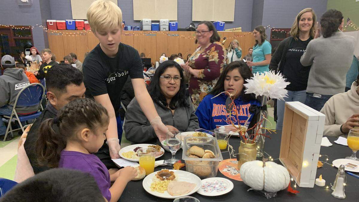 Forty volunteers met at Whitney Elementary School to serve dinner to over 100 attendees.