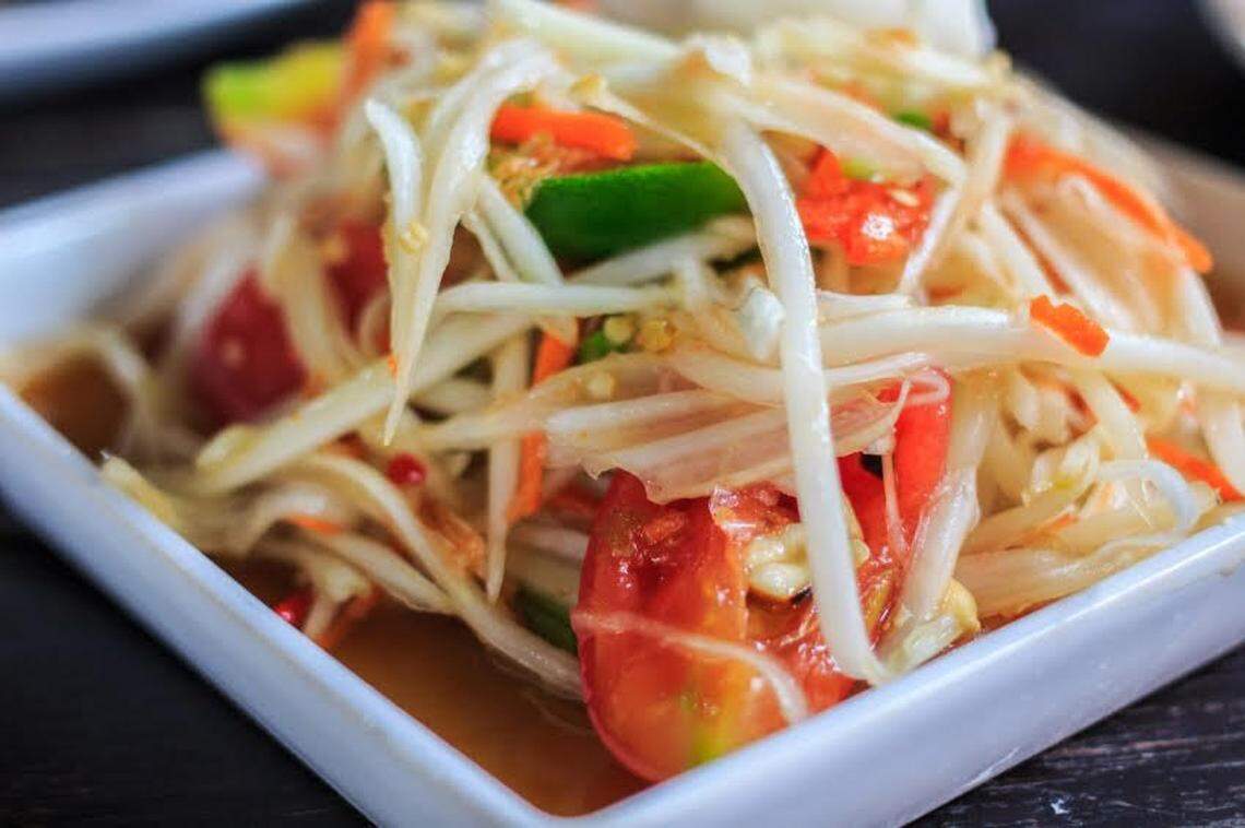 Som Tum papaya salad is on the menu for $13.