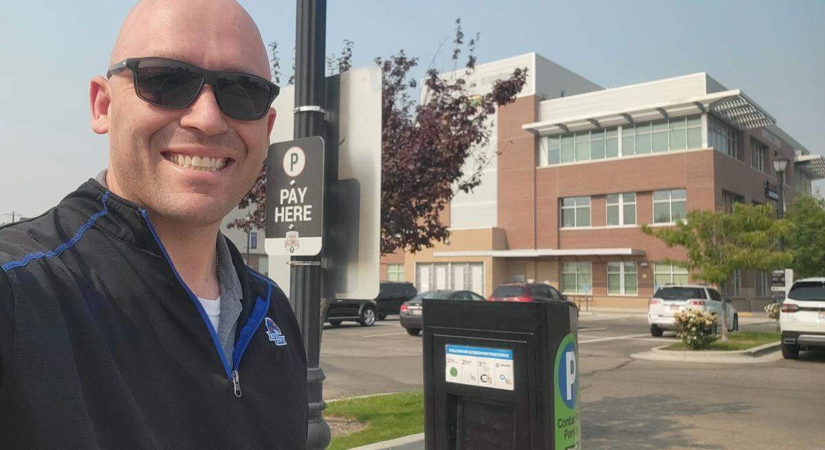 Eric Phillips took a celebratory selfie next to a Caldwell parking meter folling Caldwell City Council’s decision.