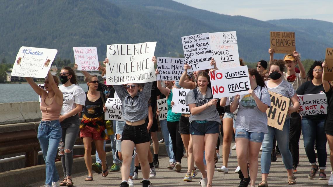 Students and young adults protested against racism and police brutality in 2020 in Sandpoint.