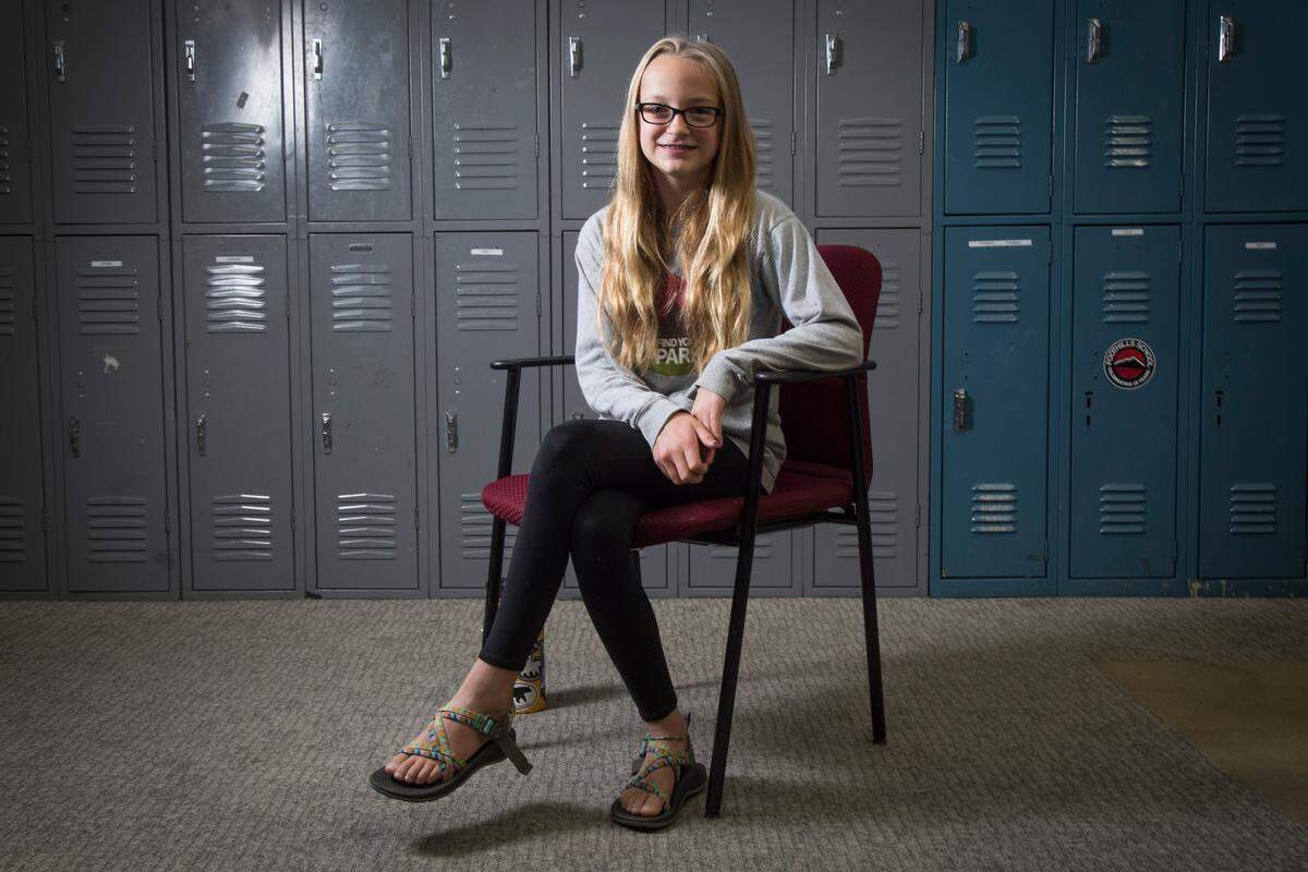 Ellie Shandro Outen , 12, is a seventh-grader at Foothills School. “We use our community and we take care of it and we’re all a part of it. And we all add something positive to make it stronger.”