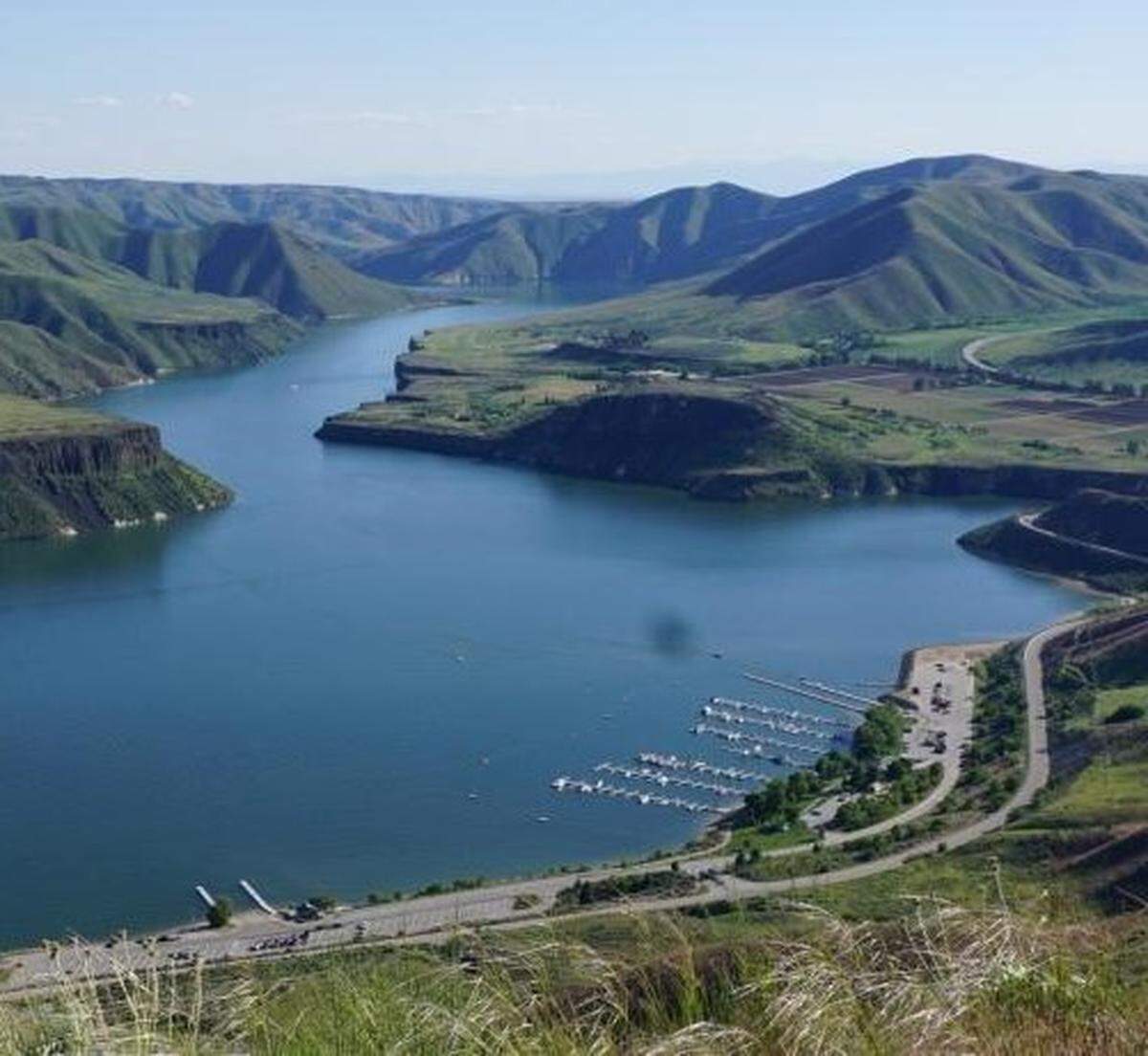 Lucky Peak Lake is part of Lucky Peak State Park and is a highly popular recreation spot.
