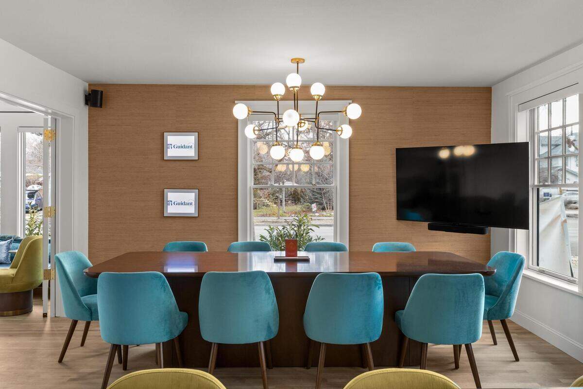 The Assemble Boise house has two meeting spaces, including this one. Both are equipped with audio and visual components.