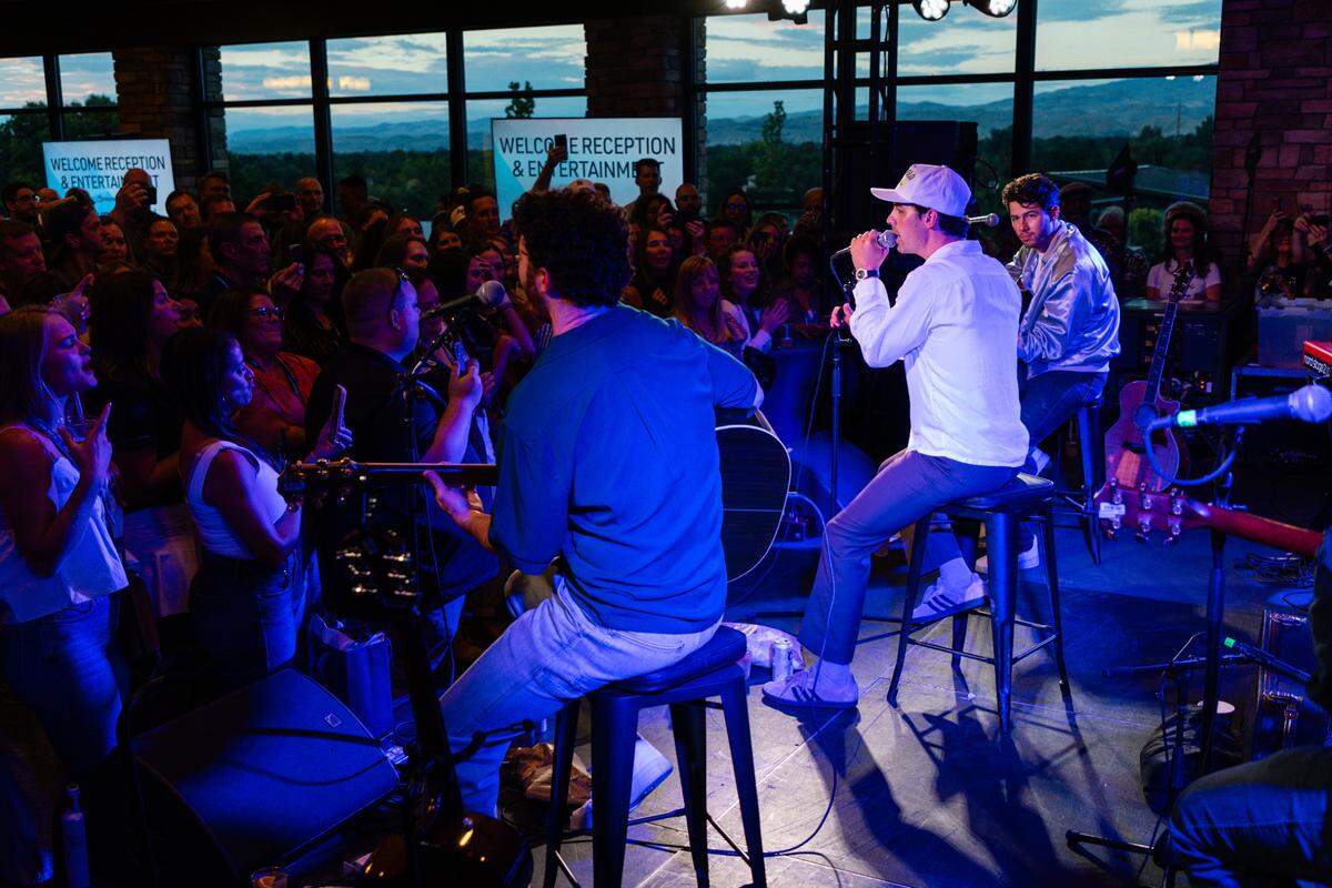 The Jonas Brothers perform Monday for VIP guests and sponsors at the Albertsons Boise Open.