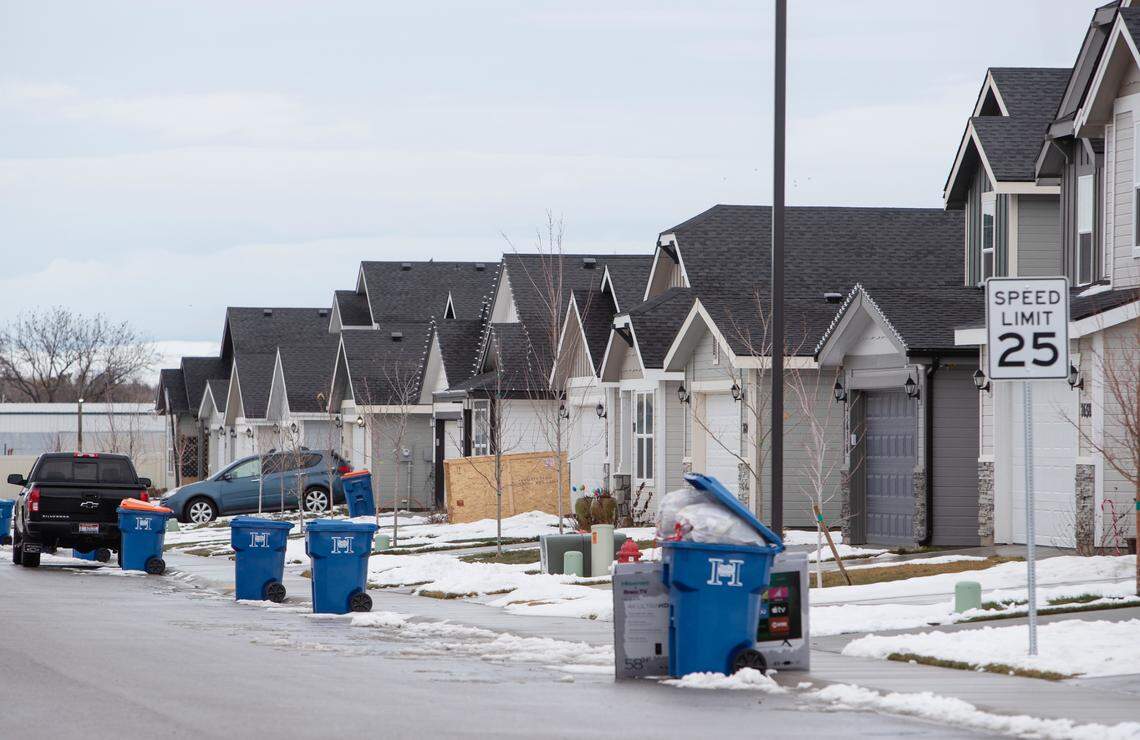 Residents have moved into new houses on South Sea Breeze Way in Boise. The median price of a newly built home in Ada County is nearly $589,000.