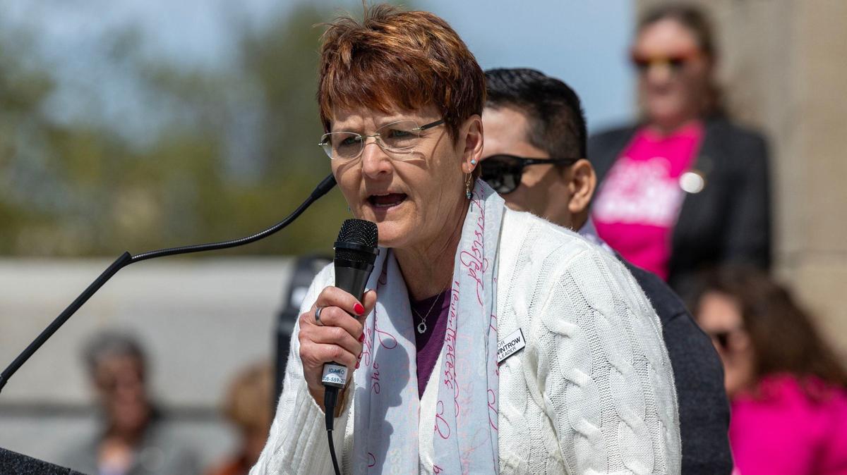Sen. Melissa Wintrow, D-Boise, speaks to at a rally organized by Planned Parenthood on the Idaho Statehouse steps in this April file photo.