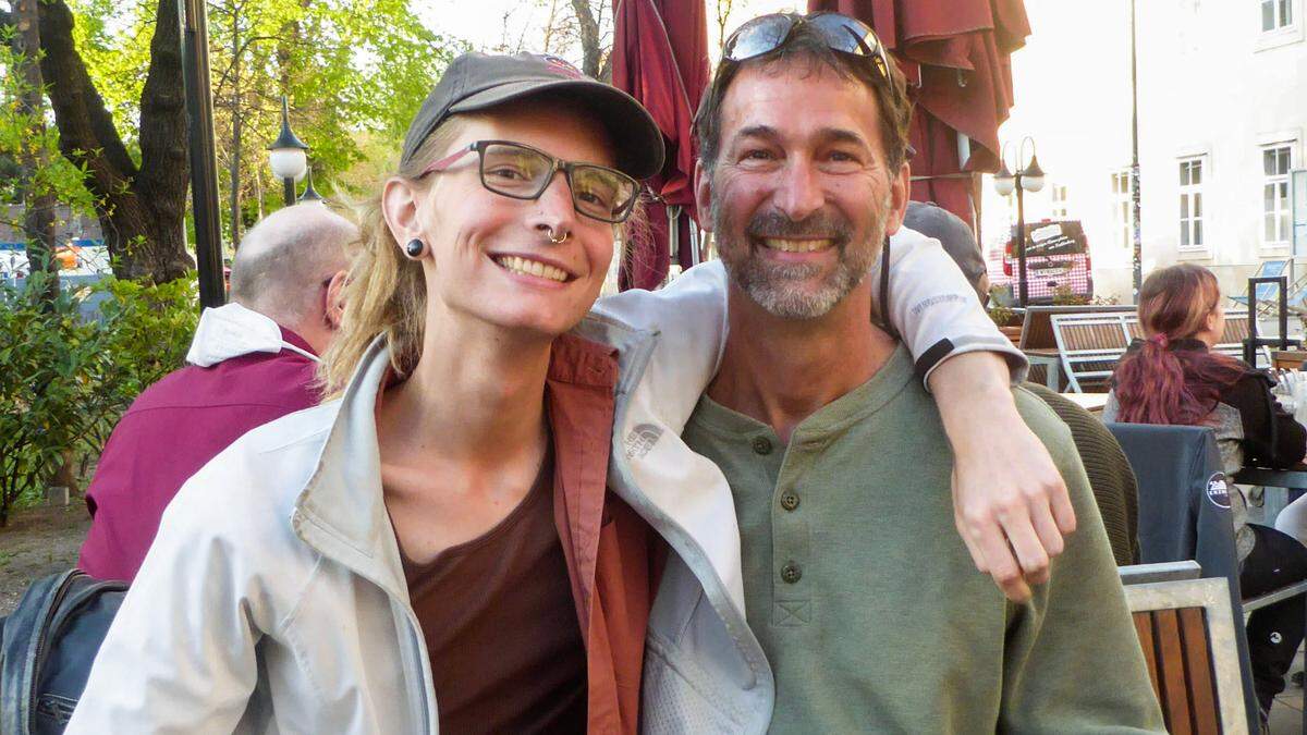 Cassidy Robertson and her father, Mark Robertson, on a 2023 trip to Vienna, Austria.