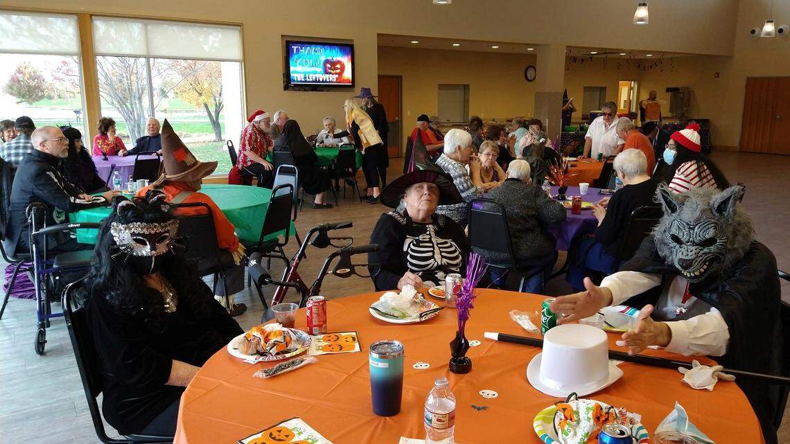 Eagle Senior Center members enjoy a Halloween celebration in October 2021.