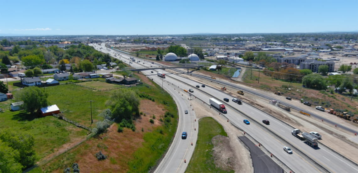 A rendering of what I-84 will look like between the Centennial Way and Franklin Road interchanges in Caldwell.
