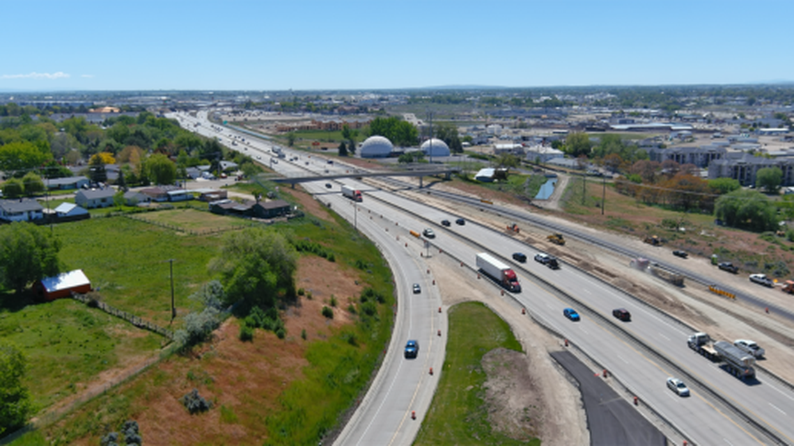 A rendering of what I-84 will look like between the Centennial Way and Franklin Road interchanges in Caldwell.