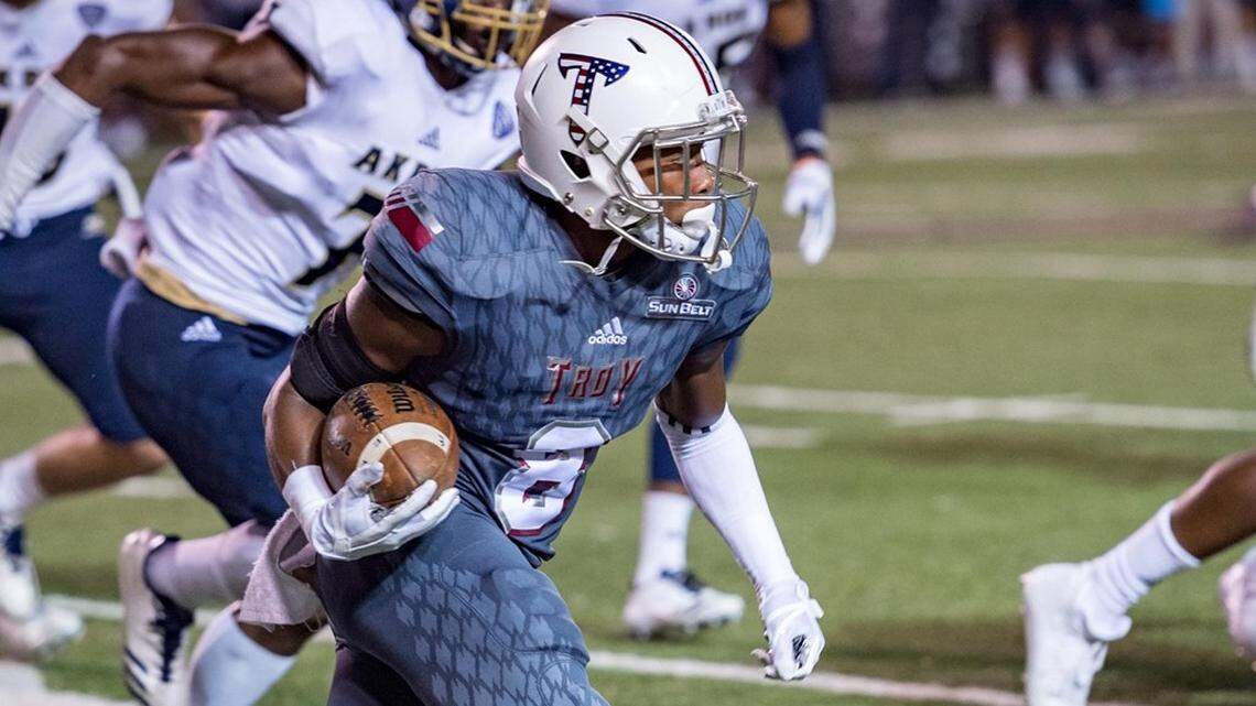 Marcus Jones had three kickoff returns for touchdowns as a true freshman last season for Troy. He’s one of three players on the Trojans’ roster with a kickoff return score.