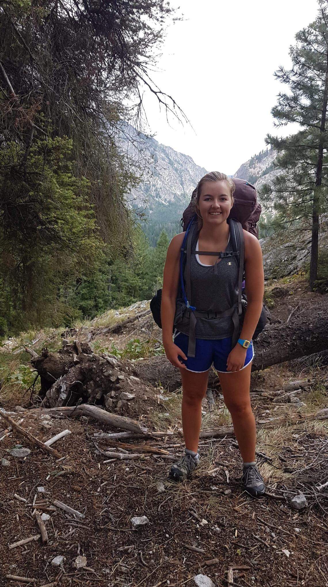The author, Natalie Little, backpacking as part of the Idaho Business for the Outdoors’ Boise River: Source to Snake project testing water quality of the Boise River.