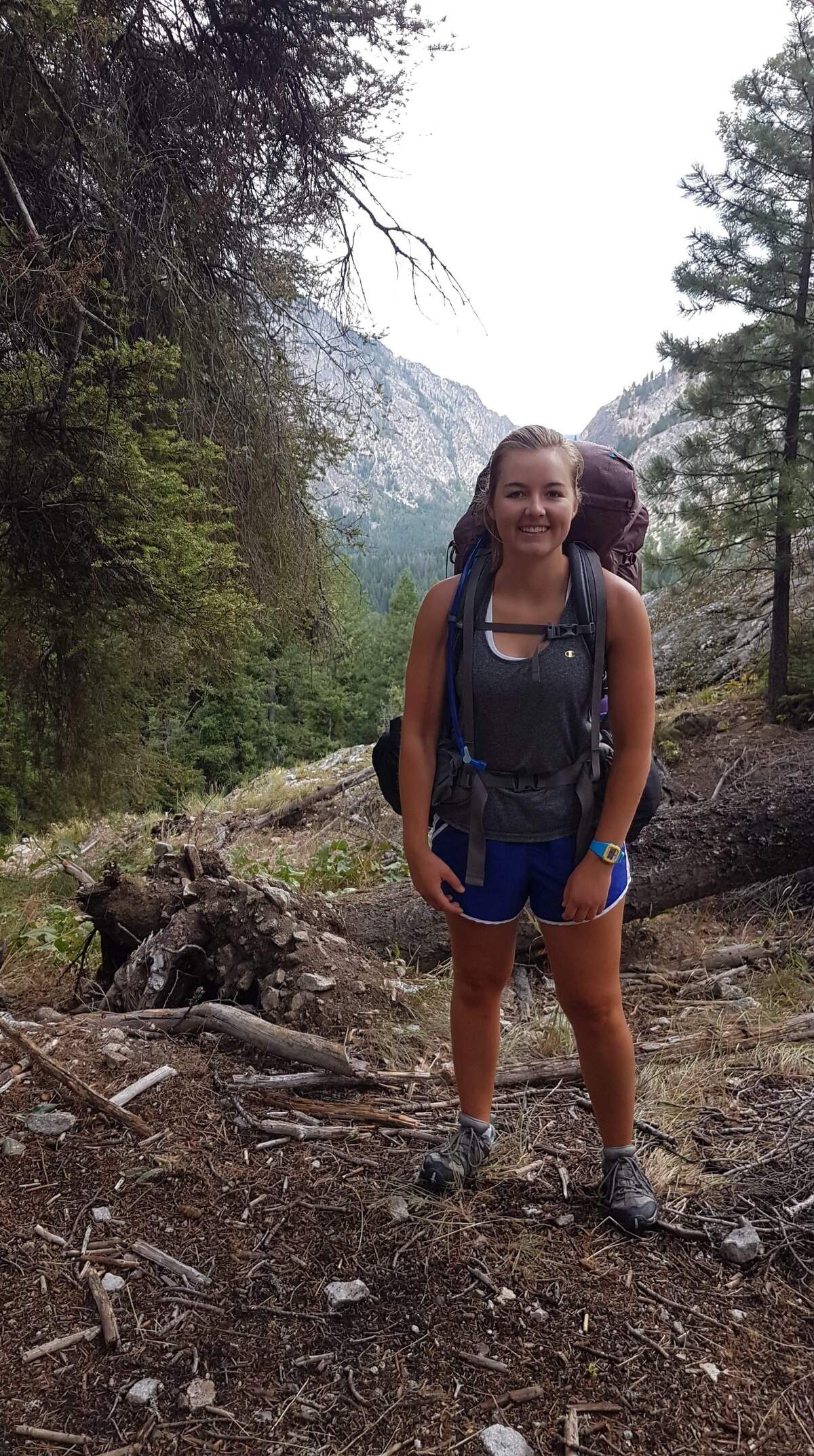 The author, Natalie Little, backpacking as part of the Idaho Business for the Outdoors’ Boise River: Source to Snake project testing water quality of the Boise River.