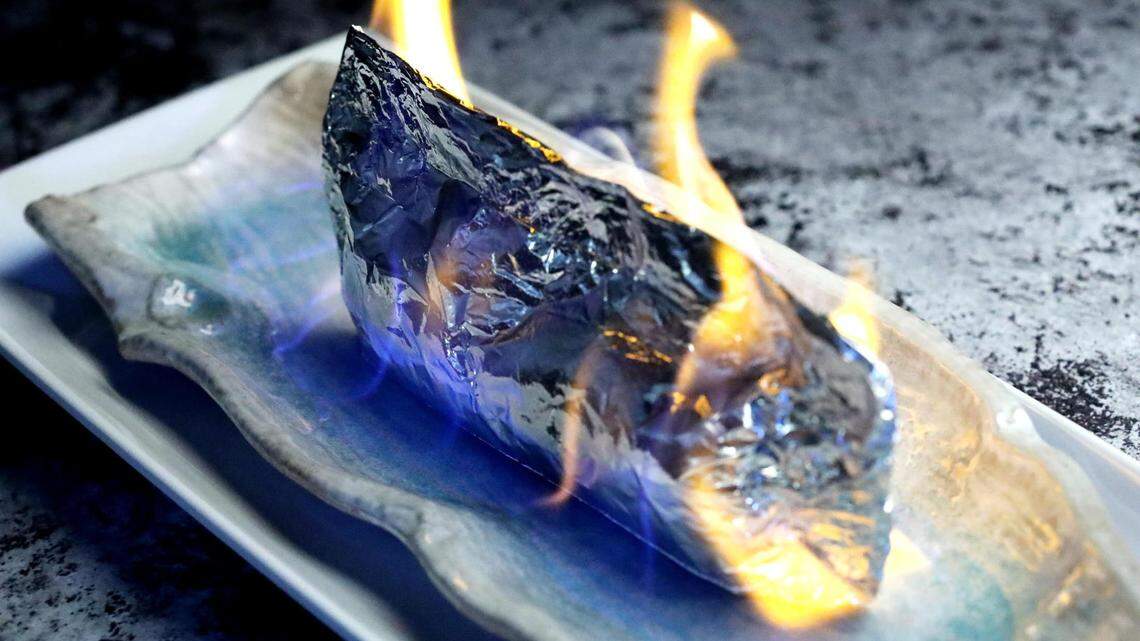 It’s on fire! The OMG (Oh My God) Roll is crab meat, avocado and shrimp tempura inside, cooked shrimp, eel sauce and spicy mayo outside.