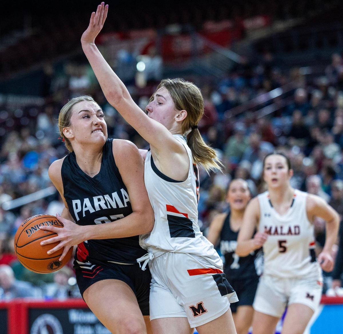 Parma senior Rylie Calkins, left, was named the 4A SRV Player of the Year by the league’s coaches.