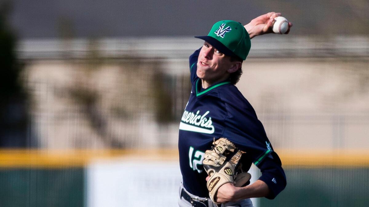 Mountain View pitcher Conner Marshall threw a three-hit shutout to lead the Mavericks to the second district title in program history.